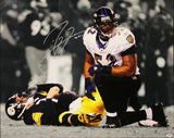 Ravens Ray Lewis Authentic Signed 24X30 Canvas Autographed PSA/DNA ITP