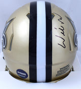 Willie Roaf Autographed Saints Speed Mini Helmet w/HOF- Prova *Black