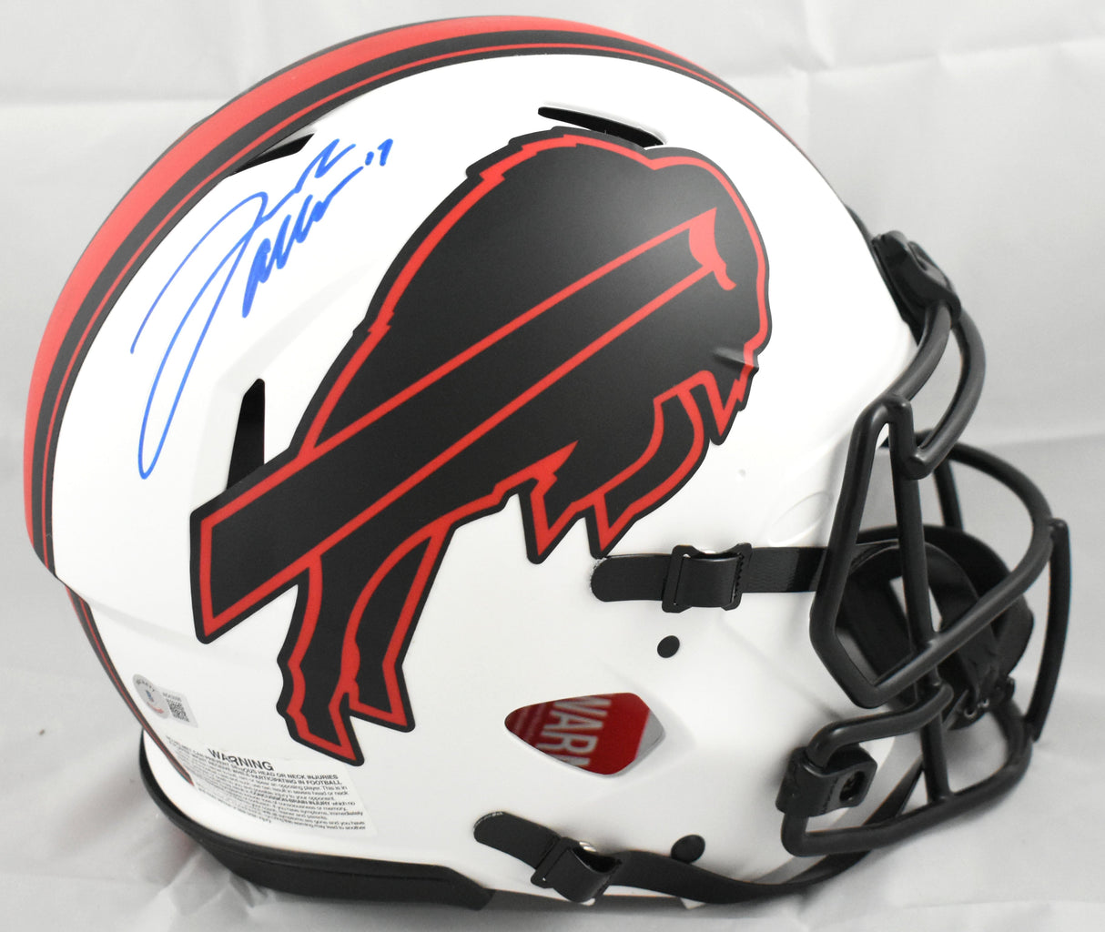 Josh Allen Autographed Bills F/S Eclipse Speed Authentic Helmet- Beckett W