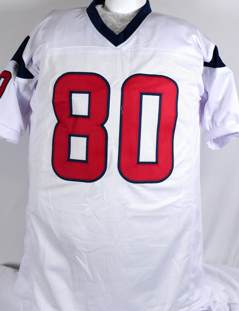 Andre Johnson Autographed White Pro Style Jersey- Beckett W Hologram *Black