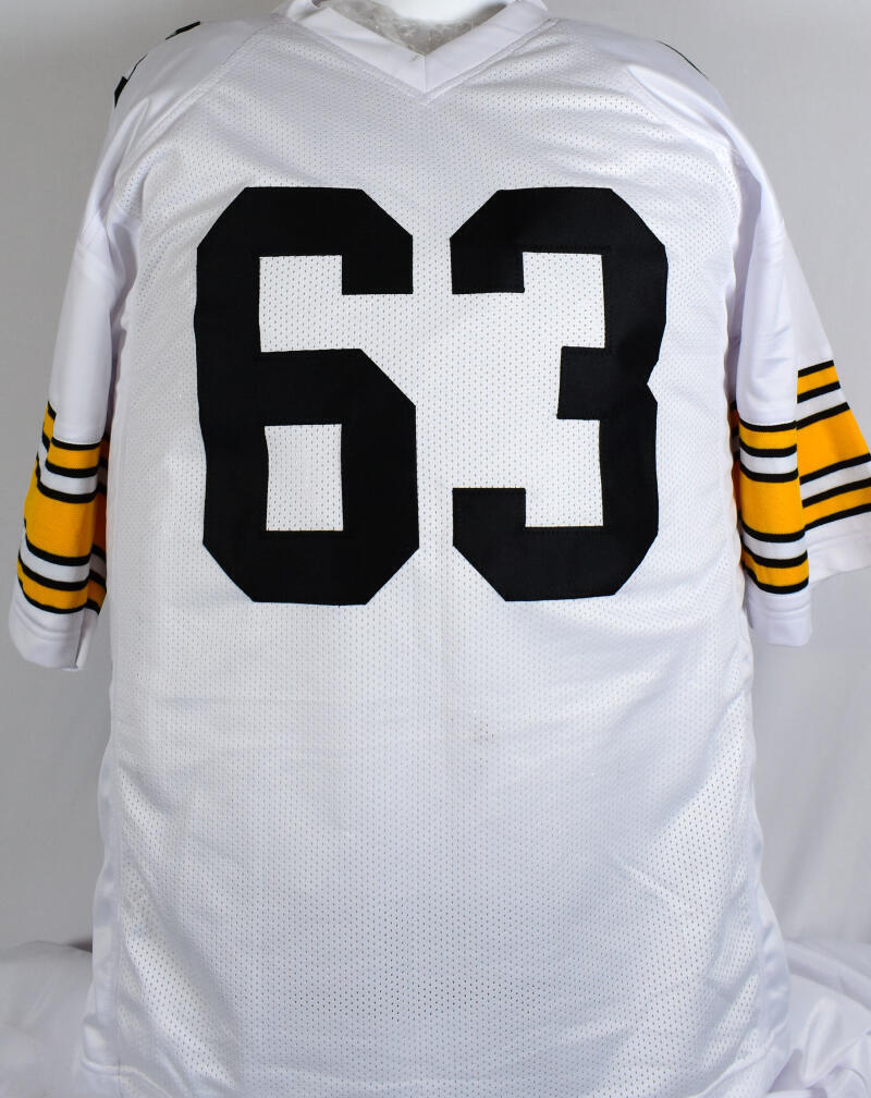 Dermontti Dawson Autographed White Pro Style Jersey w/HOF - Beckett W Hologram