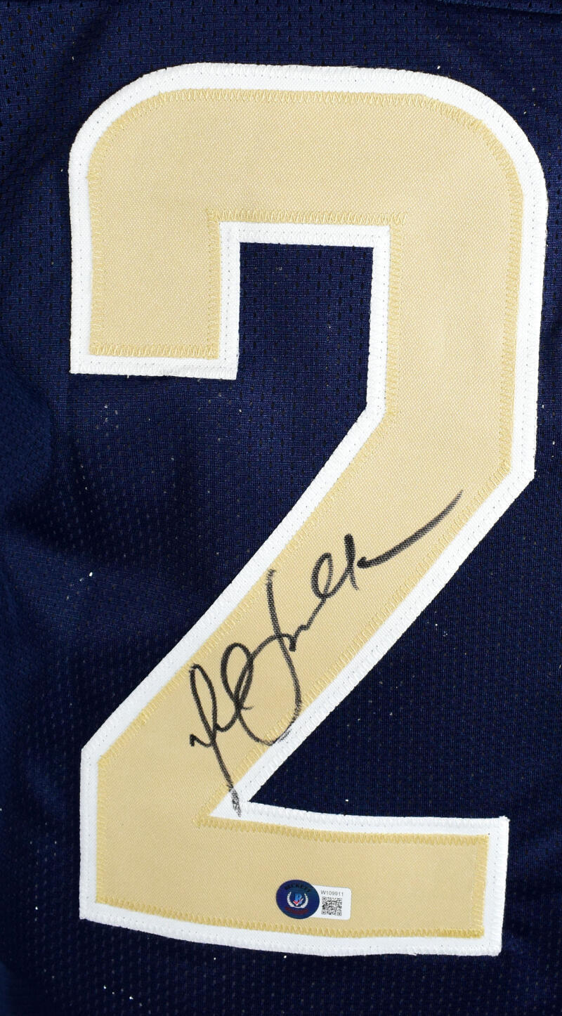 Marshall Faulk Autographed Blue/Gold Pro Style Jersey-Beckett W Hologram *Black