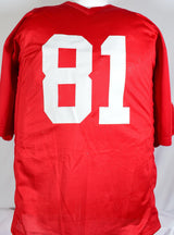 Jackie Smith Autographed Red Pro Style Jersey w/HOF- Beckett W Hologram *Black