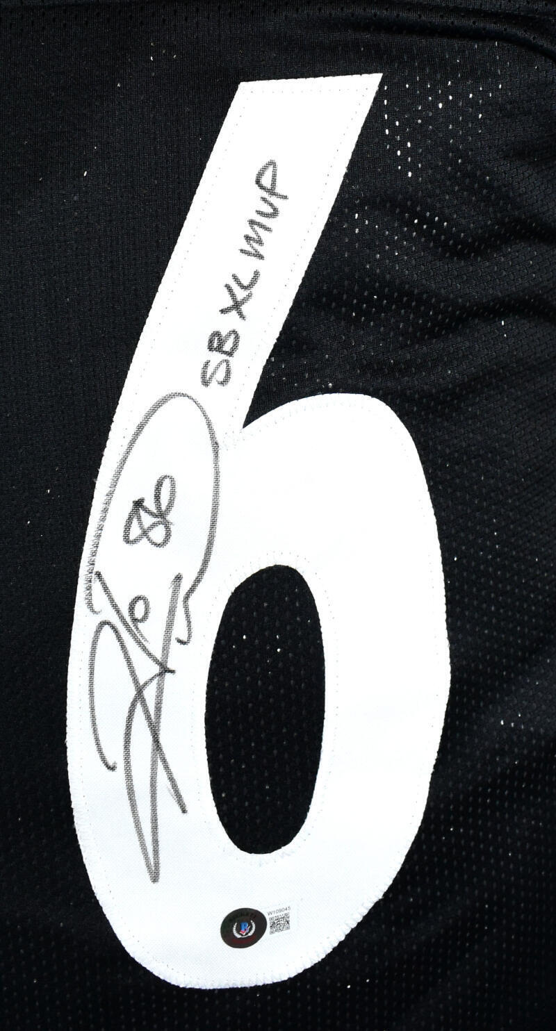 Hines Ward Autographed Black Pro Style Jersey w/SB MVP- Beckett W Hologram