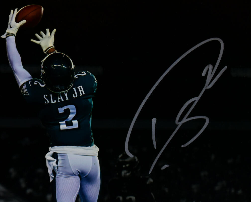 Darius Slay Autographed Eagles 8x10 Spotlight Photo - Beckett W Hologram *Silver