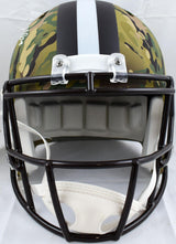 Nick Chubb Autographed Browns F/S Camo Speed Helmet - Beckett W Hologram *White