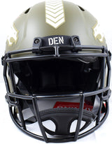 Terrell Davis Signed Broncos F/S Salute to Service Auth Helmet w HOF-Beckett W