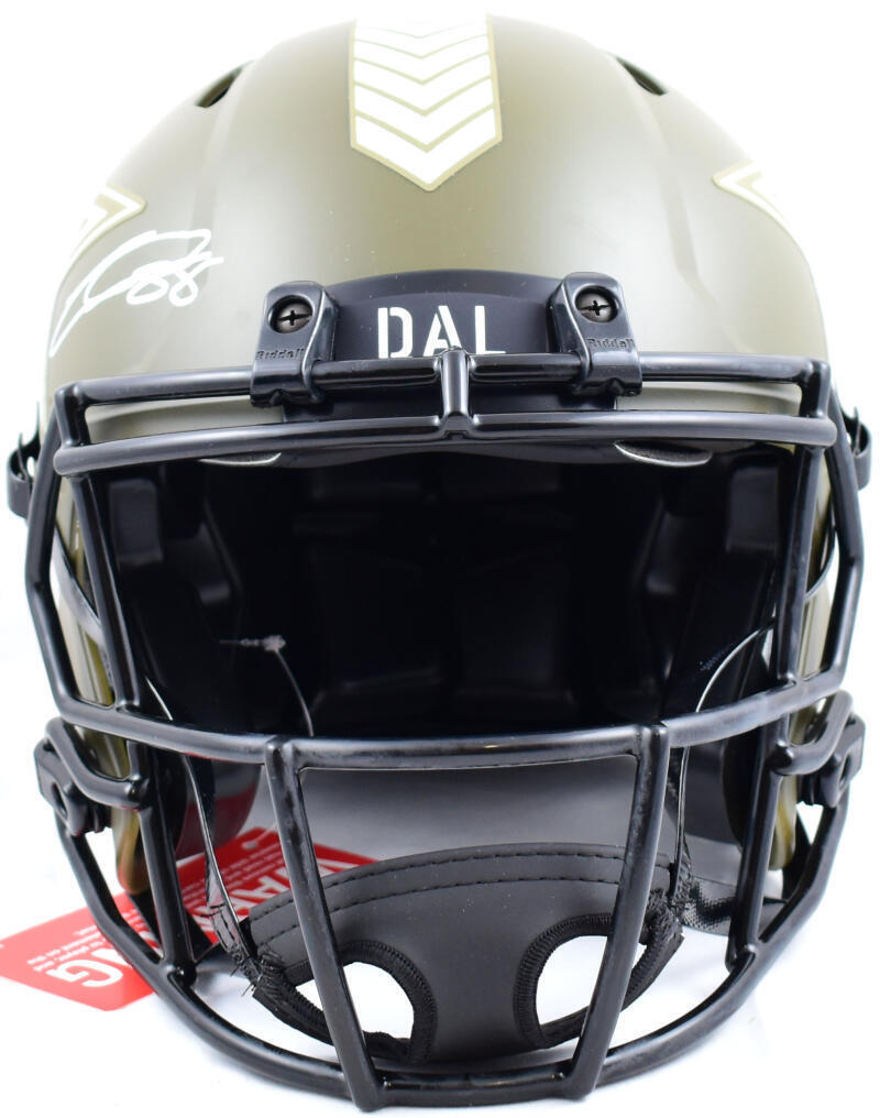 CeeDee Lamb Signed Cowboys F/S Salute to Service Speed Authentic Helmet-Fanatics