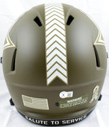 Dak Prescott Signed Cowboys F/S Salute to Service Speed Helmet-Beckett W Holo