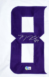 TJ Hockenson Autographed White Pro Style Jersey - Beckett W Hologram *Silver