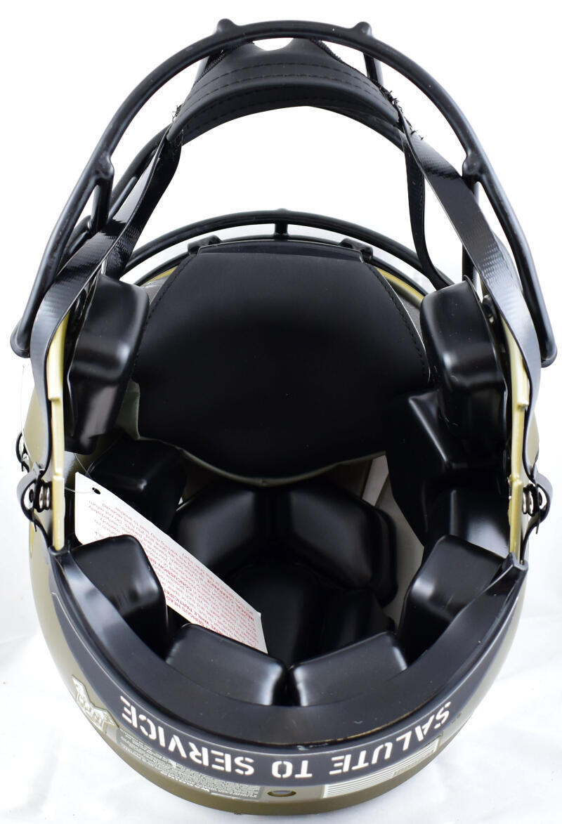 Kurt Warner Signed F/S Rams Salute to Service Speed Auth Helmet 2insc.-Beckett W