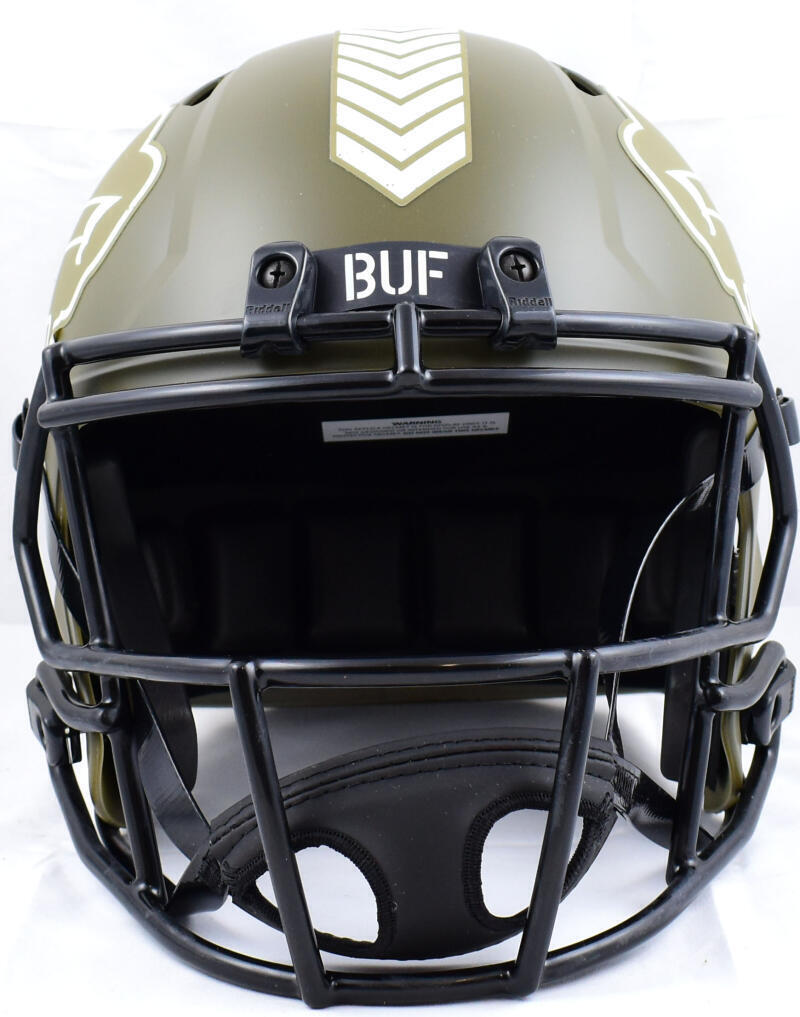 Stefon Diggs Signed Bills F/S Salute to Service Speed Helmet-Beckett W Hologram