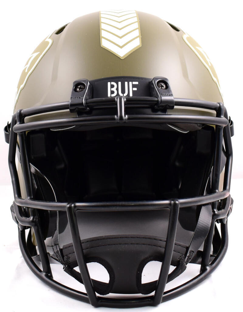 Stefon Diggs Signed Bills F/S Salute to Service Speed Auth Helmet- Beckett W