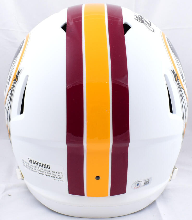 John Riggins Signed Washington F/S Flat White Speed Helmet w/SB MVP HOF- BAWHolo