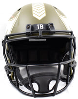 Mike Alstott Signed TB Bucs F/S Salute to Service Speed Helmet w/2 insc.-Beckett