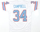 Earl Campbell Autographed White Pro Style Jersey- Beckett W Hologram *Black