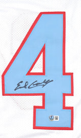 Earl Campbell Autographed White Pro Style Jersey- Beckett W Hologram *Black