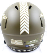 Emmitt Smith Signed F/S Dallas Cowboys Salute to Service Speed Helmet-Beckett W