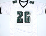 Miles Sanders Autographed White Pro Style Jersey- Beckett W Hologram *Silver