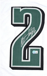 Miles Sanders Autographed White Pro Style Jersey- Beckett W Hologram *Silver