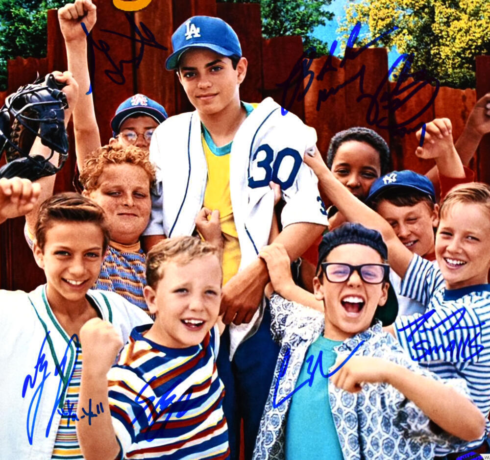 The Sandlot Autographed 11x14 Movie Photo w/7 Actors -Beckett W Hologram *Blue