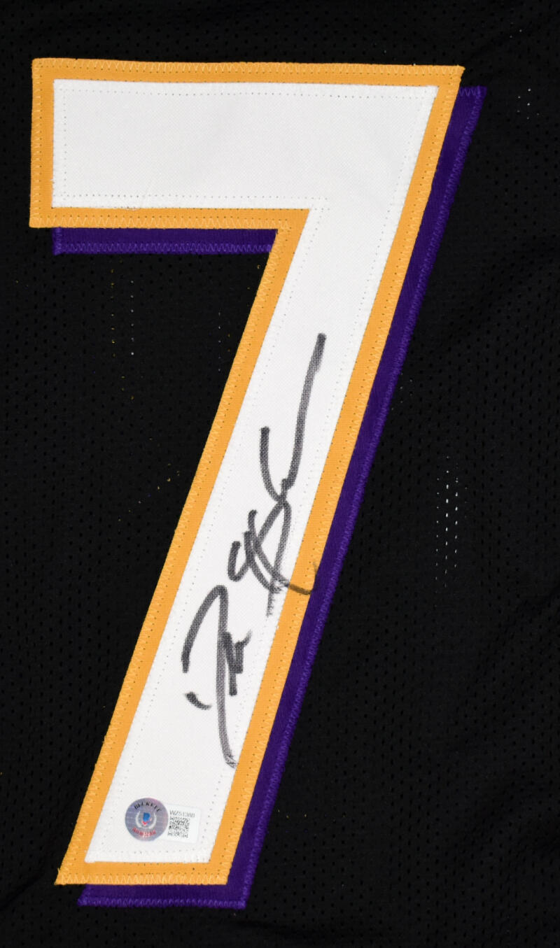 Deion Sanders Autographed Black Pro Style Jersey-Beckett W Hologram *Black