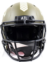 Deion Sanders Signed Falcons F/S Salute to Service Speed Auth. Helmet- Beckett W