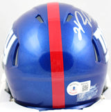 Hakeem Nicks Mario Manningham Signed Giants Speed Mini Helmet- Beckett W Holo