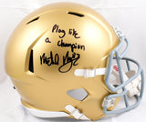 Michael Mayer Signed Notre Dame F/S Speed Helmet w/Play Like a Champ-Beckett W