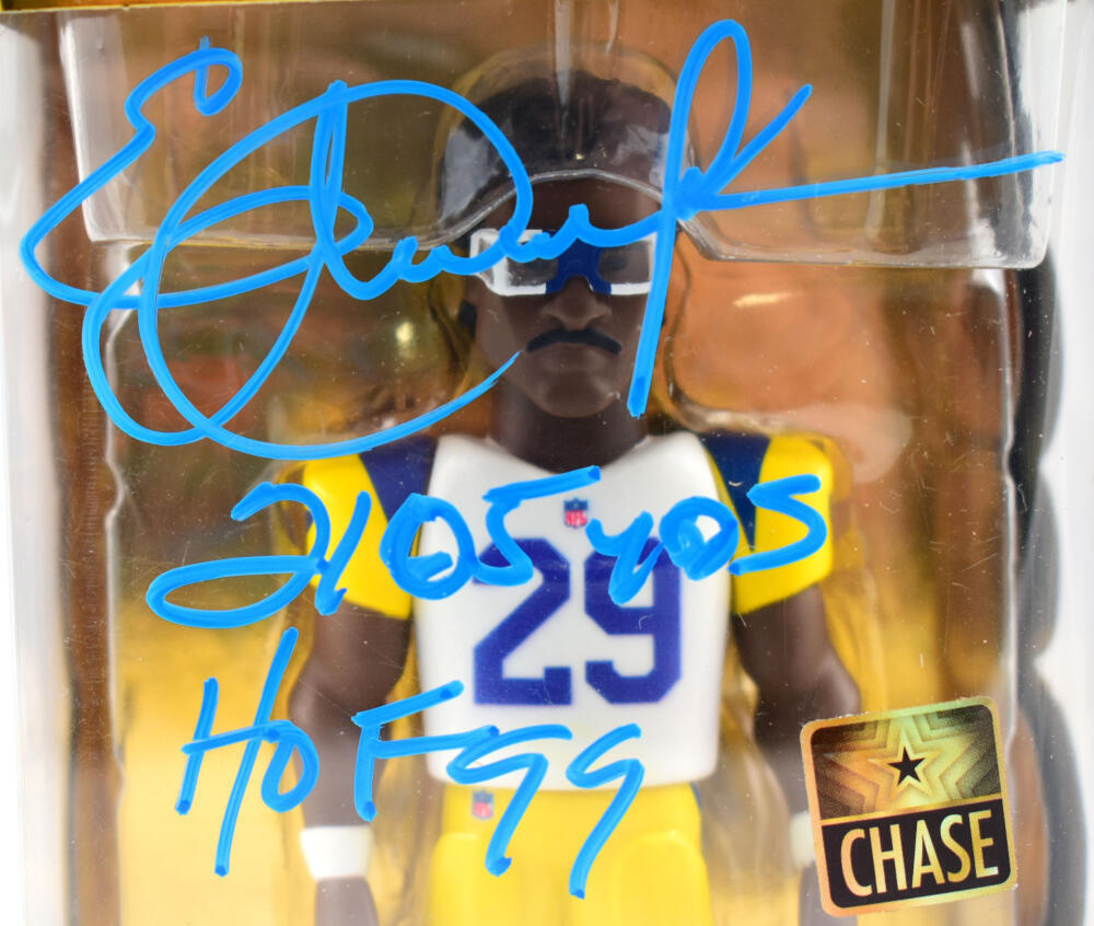 Eric Dickerson Signed Rams Funko Vinyl Gold Legends w/HOF, 2105 yds - Beckett W