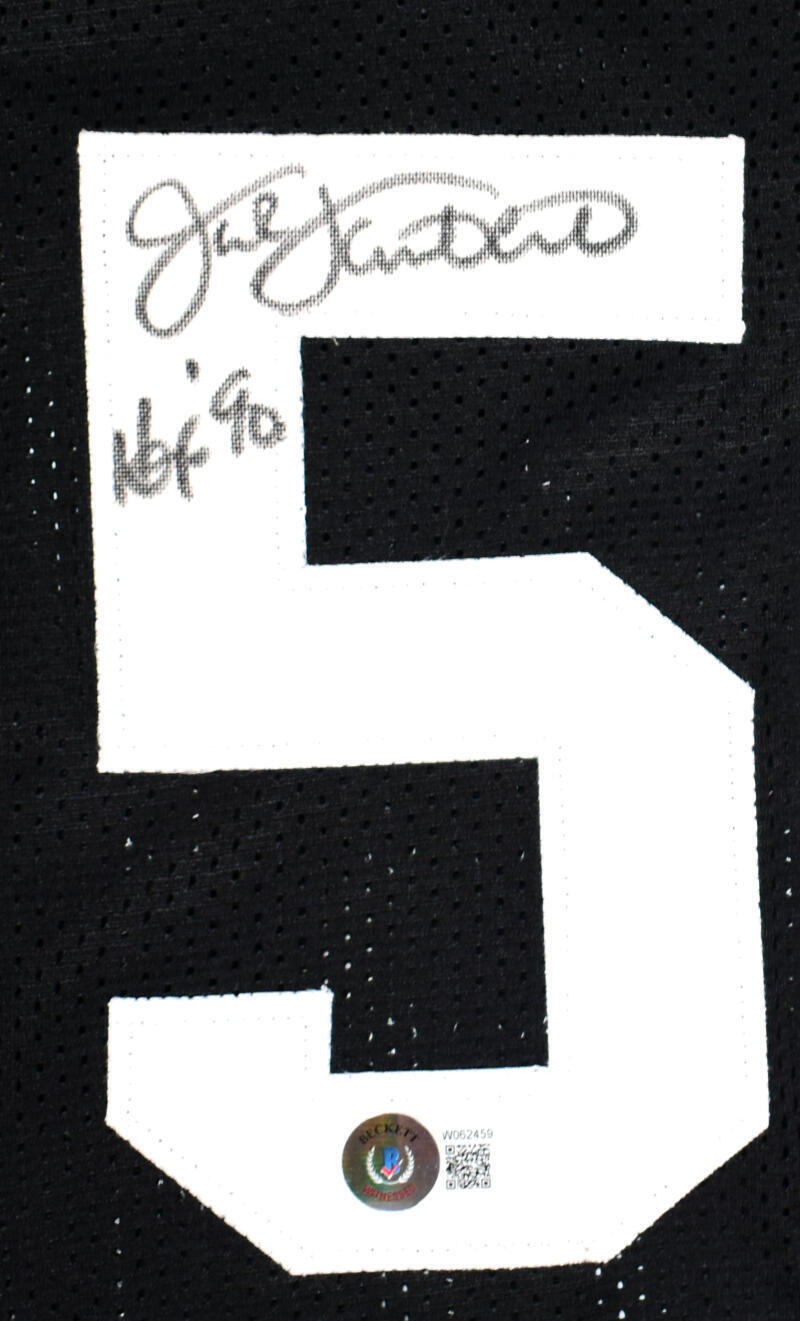 Jack Lambert Jack Ham Andy Russell Signed Black Pro Style Jersey-Beckett W Holo