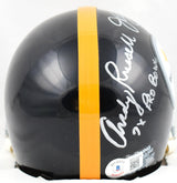 Ham / Lambert / Russell Autographed Steelers 63-76 Mini Helmet-Beckett W Holo