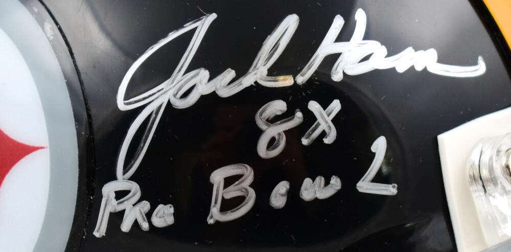 Ham / Lambert / Russell Autographed Steelers 63-76 Mini Helmet-Beckett W Holo
