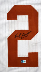 Earl Campbell Autographed White College Style Jersey *Light - Beckett W Hologram