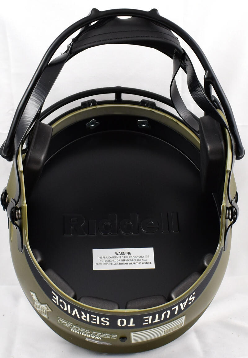 Michael Strahan Signed Giants F/S Salute to Service Speed Helmet-Beckett W Holo