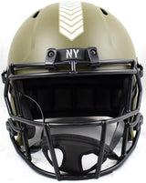 Michael Strahan Signed Giants F/S Salute to Service Speed Helmet-Beckett W Holo