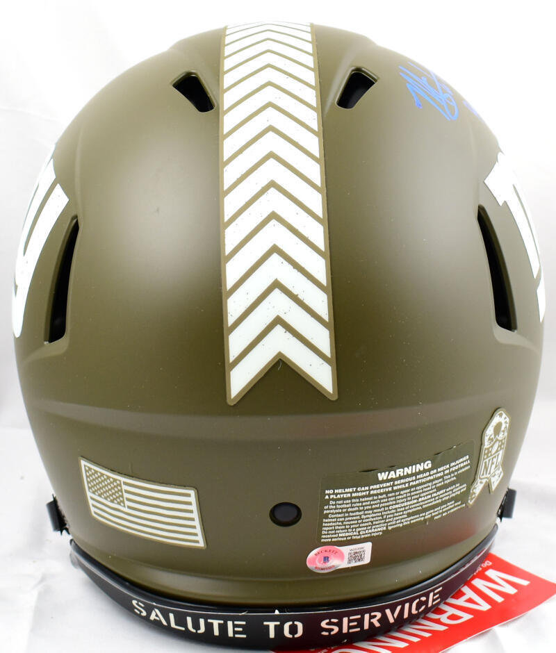 Michael Strahan Signed Giants F/S Salute to Service Speed Auth. Helmet-Beckett W