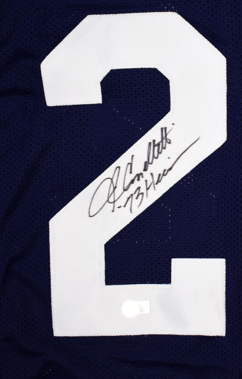 John Cappelletti Autographed Blue College Style Jersey w/Heisman- Beckett Holo