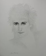 Gary Saderup Pencil Drawing Lithograph Of Rod Stewart (1983)