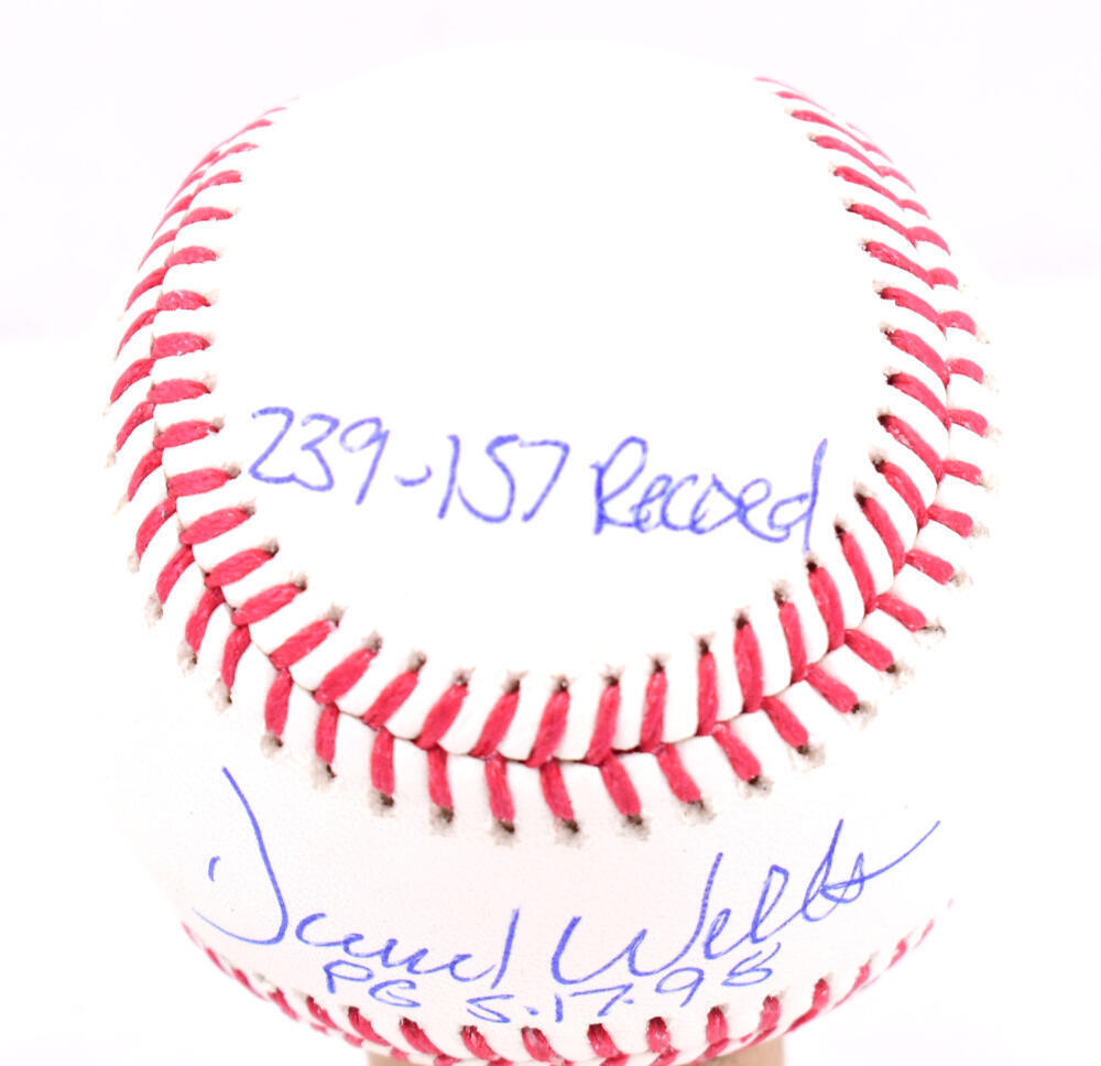 David Wells Autographed Rawlings OML Baseball w/ 3 Stats- Beckett W Hologram