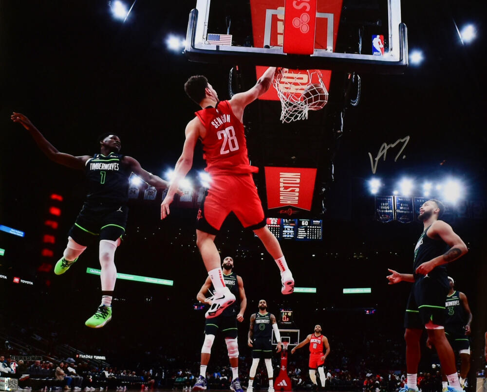 Alperen Sengun Autographed Rockets 16x20 Red Jersey Dunk Photo - Tristar *Silver