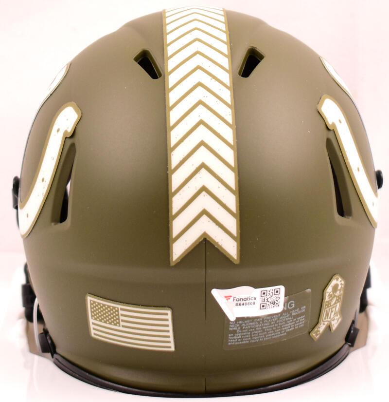 Peyton Manning Signed Colts Salute to Service Speed Mini Helmet- Fanatics *Blue