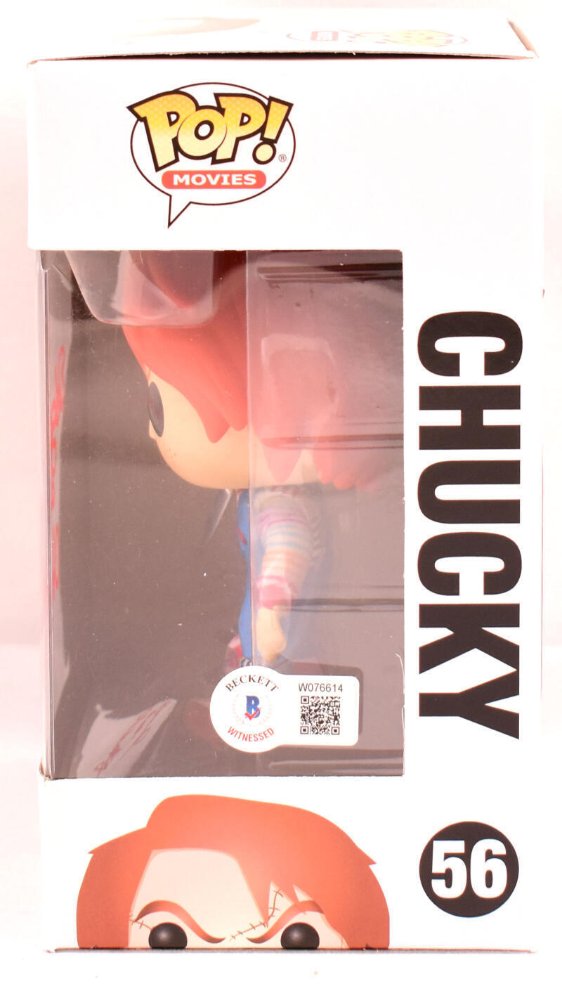 Ed Gale Autographed Chucky Funko Pop Figurine #56 - Beckett W Hologram *Red