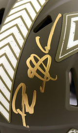 Deion Sanders Signed Falcons Salute to Service Speed Mini Helmet-Beckett W Holo