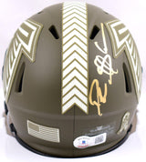 Deion Sanders Signed Falcons Salute to Service Speed Mini Helmet-Beckett W Holo