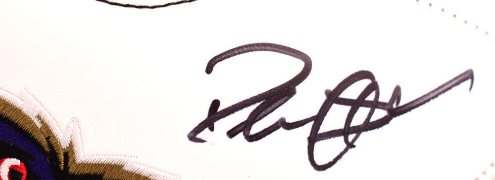 Deion Sanders Ray Lewis Signed Baltimore Ravens Logo Football- Beckett W Holo
