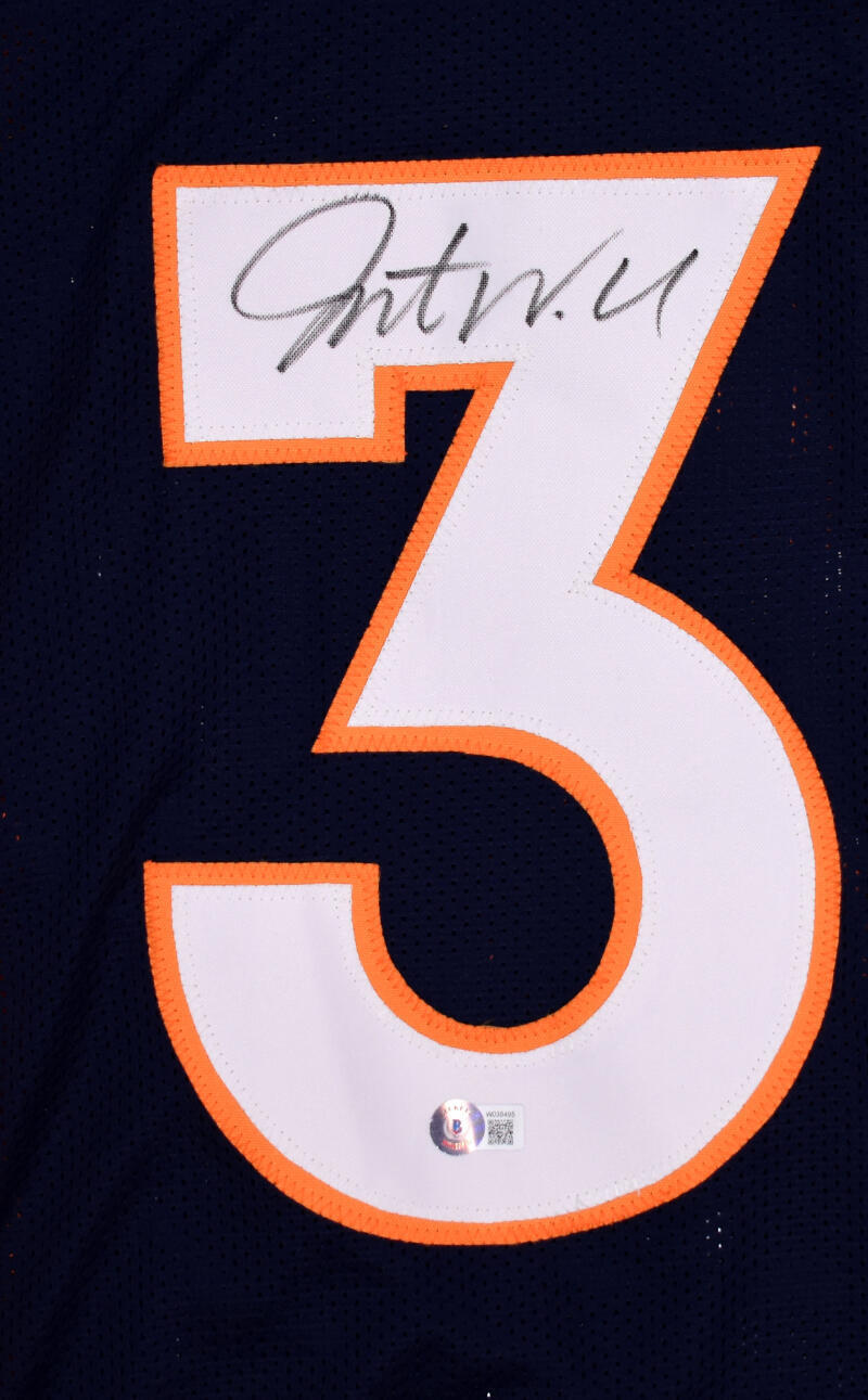 Javonte Williams Autographed Blue Pro Style Jersey- Beckett W Hologram *Black
