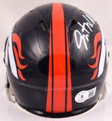 Javonte Williams Autographed Denver Broncos Speed Mini Helmet-Beckett W Hologram