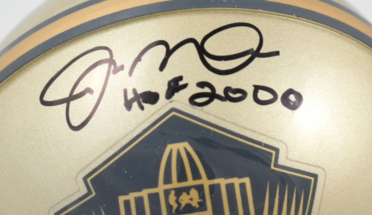 Joe Montana Autographed NFL Gold HOF Mini Helmet w/HOF- Beckett Hologram *Black