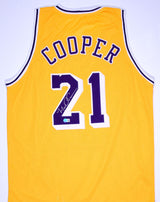 Michael Cooper Autographed Gold Pro Style Jersey-Beckett W Hologram *Silver